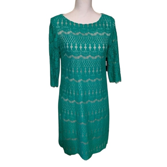 Jessica Howard Dresses & Skirts - Jessica Howard Green Lace Dress Size 8 Petite